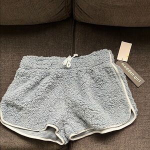 Madden Girl Cozy Blue Sherpa Shorts